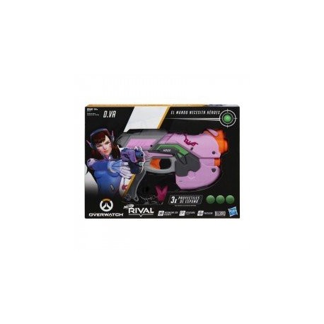 NERF E3122 Lanzador Overwatch D.Va Nerf Rival y 3 recargas Overwatch Nerf Rival Juguete Hasbro-JuguetesGalaxia-Lanzadores