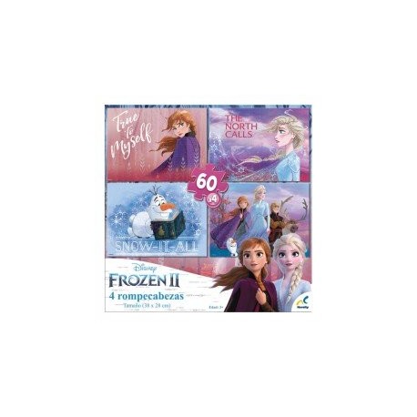 Rompecabezas 4 en 1 Frozen II-JuguetesGalaxia-Juegos de Mesa