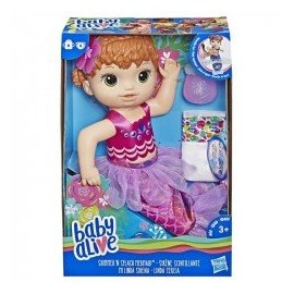 BABY ALIVE E4410 Bebé Mi Linda Sirena Baby Alive, Pelirroja Juguete Hasbro-JuguetesGalaxia-Muñecas