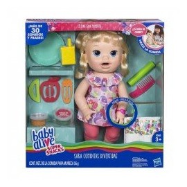 Bebé Sara Comiditas Divertidas Baby Alive, Rubia-JuguetesGalaxia-Muñecas